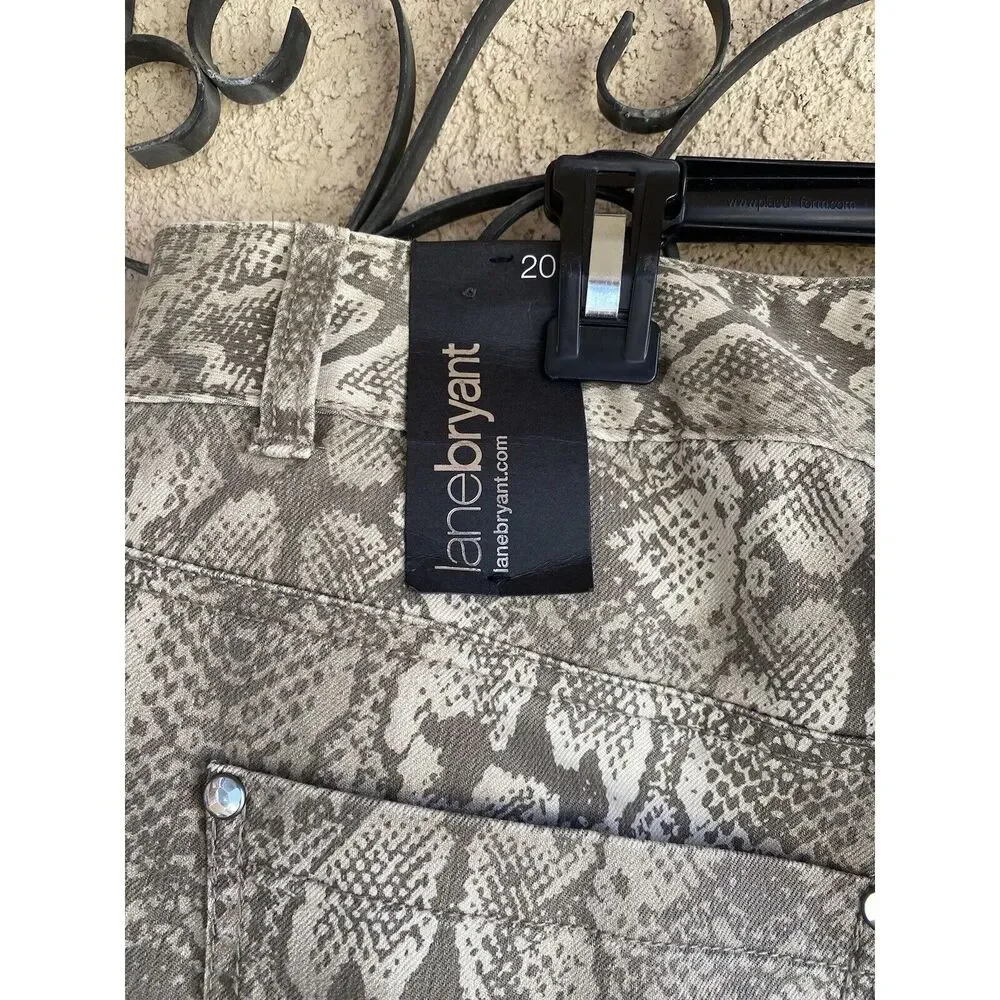 Lane Bryant snake print skinny jeans - size 20 - brown/tan